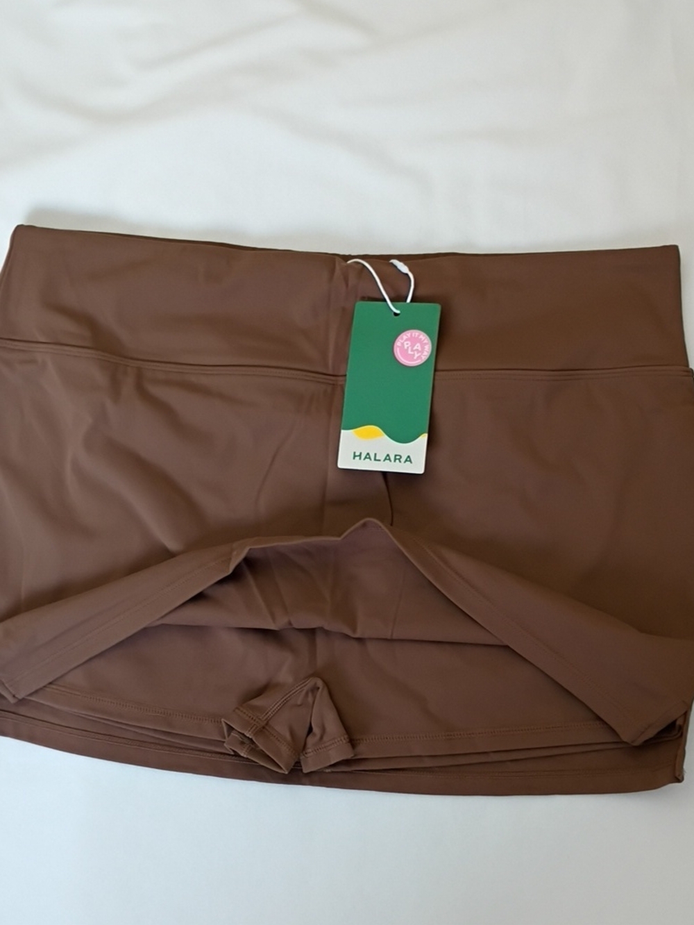 HALARA Large Y2K Athleisure Brown Active Skort with Built-In Shorts P018